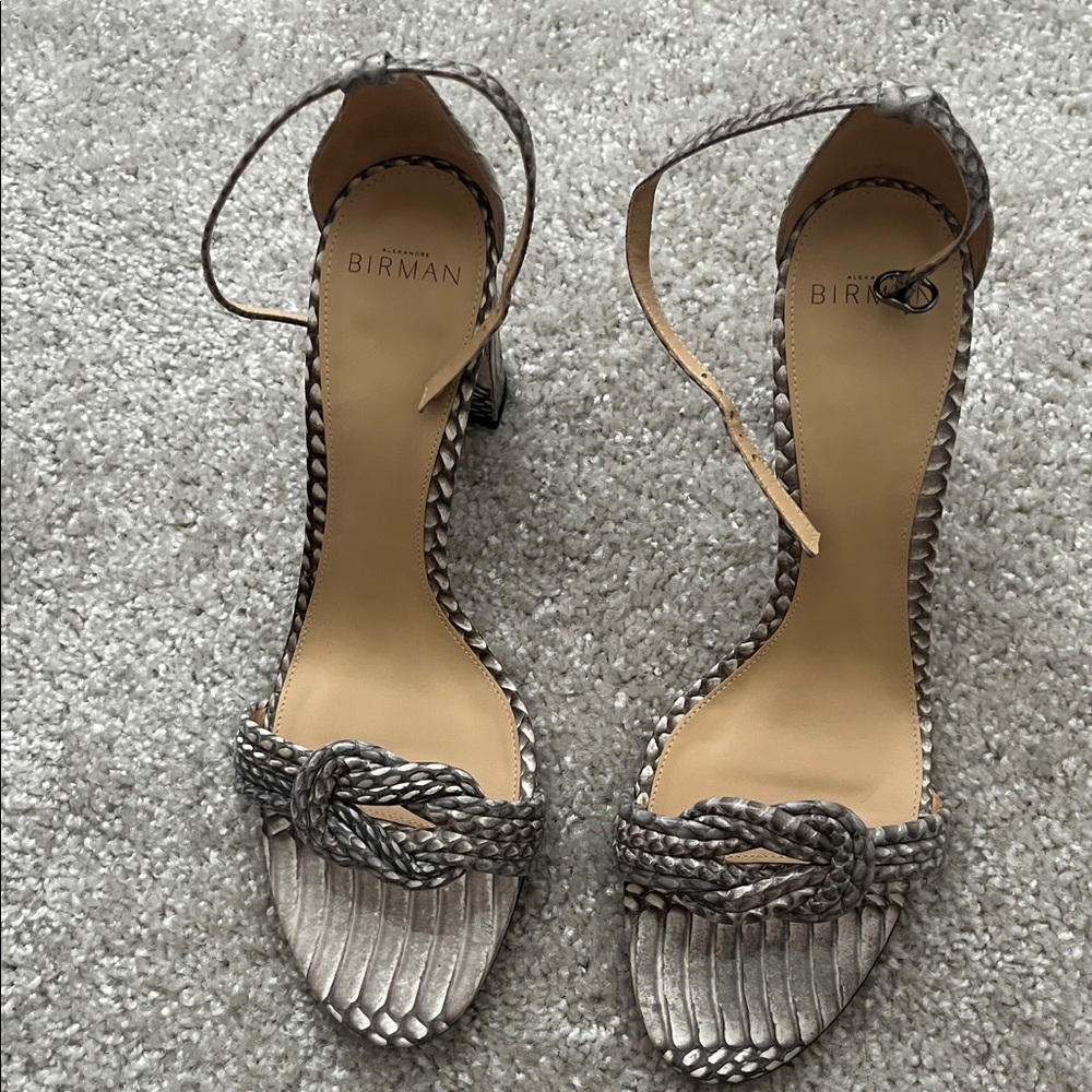 Alexandre Birman Silver Strappy Heels